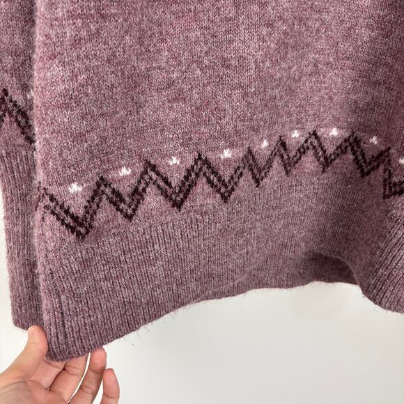 A New Day Fair Isle Turtleneck Sweater Small Oversized purple pink - Picture 4 of 7